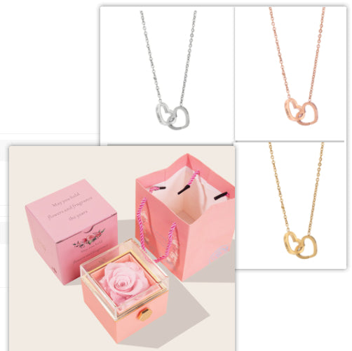 Stainless Steel Vacuum Plating Rose Gold Heart Necklace
