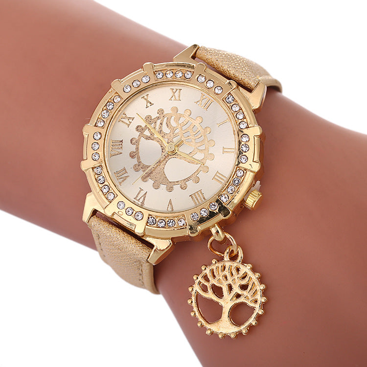 Relojes de pulsera de moda con patrón del Árbol de la Vida para mujer