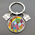 Llavero Colgante de Cristal con Letras Creativas