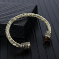 Pulsera Vikinga Nórdica de Rayas Doradas Antiguas Dominantes, Pulsera de Ojo de Tigre