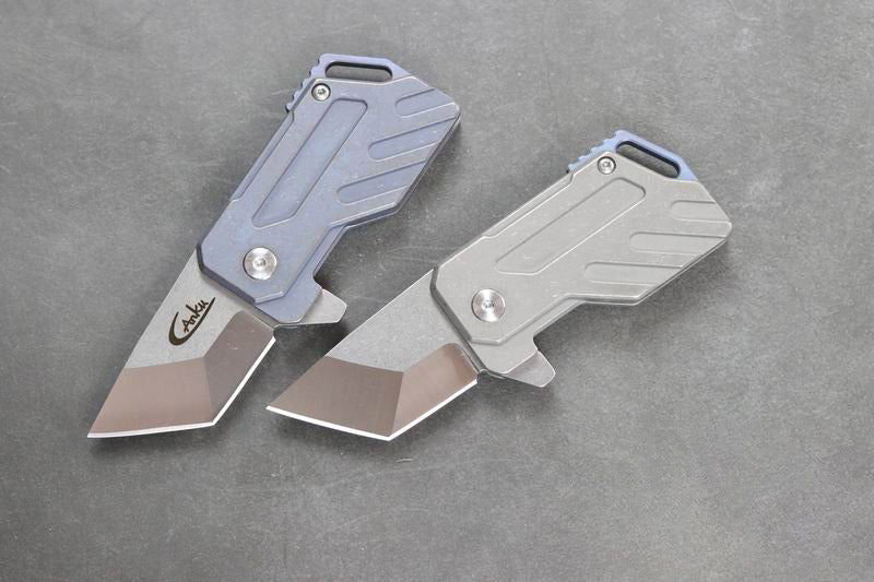 Mini cuchillo de bolsillo de titanio Tank Cuchillo de camping EDC Llavero