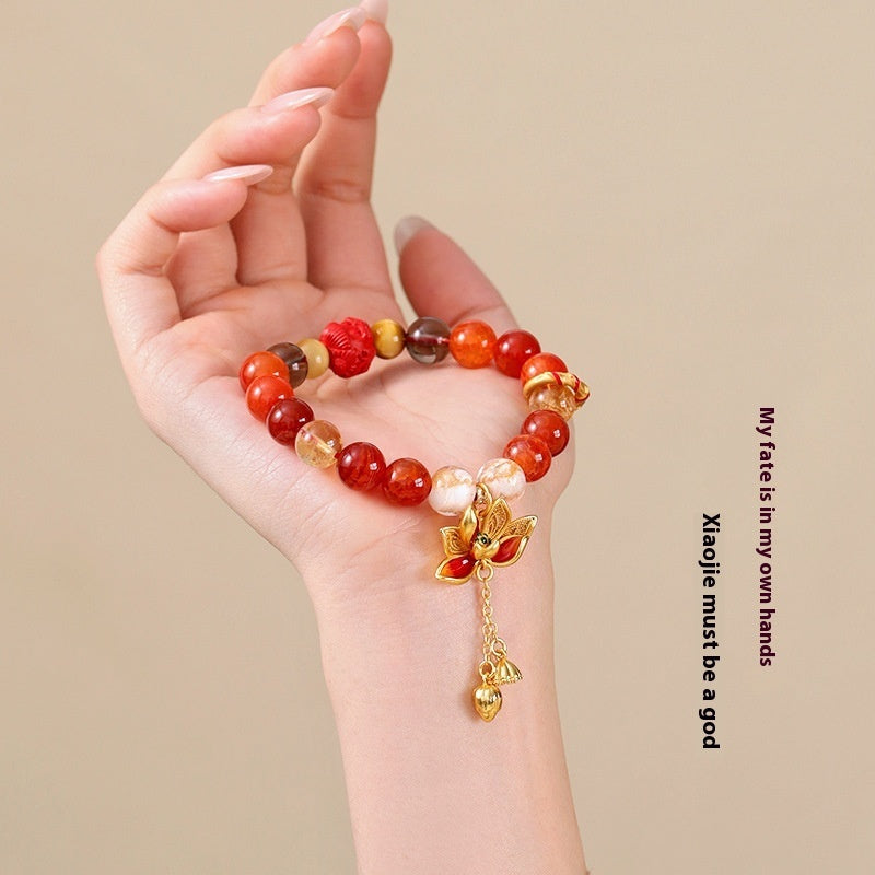 Ring Dragon Scale Flower Agate Bracelet