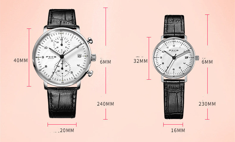 Herren- und Damenmode, schlichte, wasserdichte Gürtel-Armbanduhr
