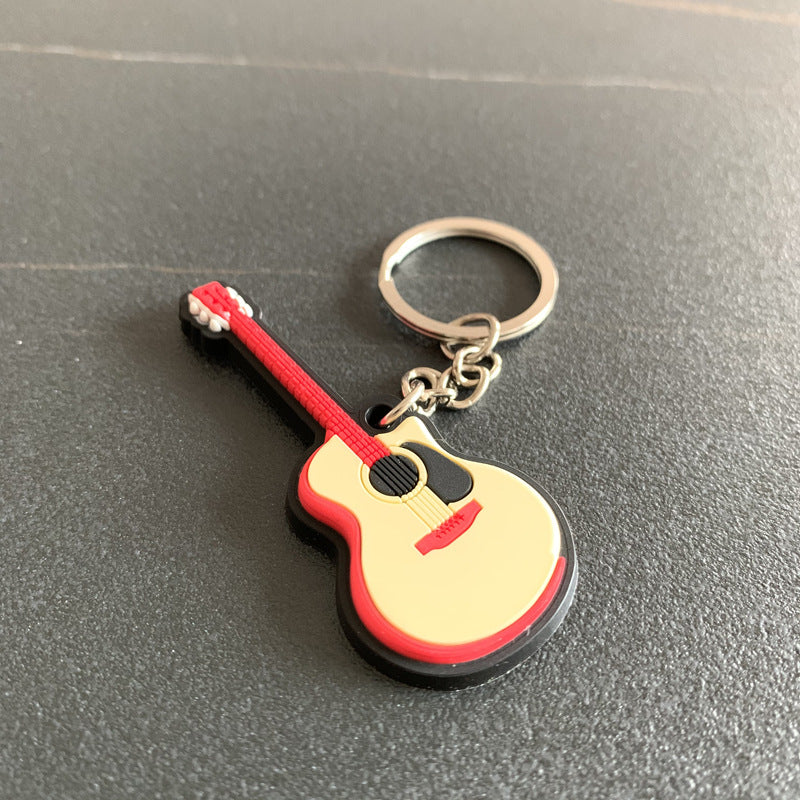 Llavero Colgante Suave de PVC de Guitarra Musical de Silicona