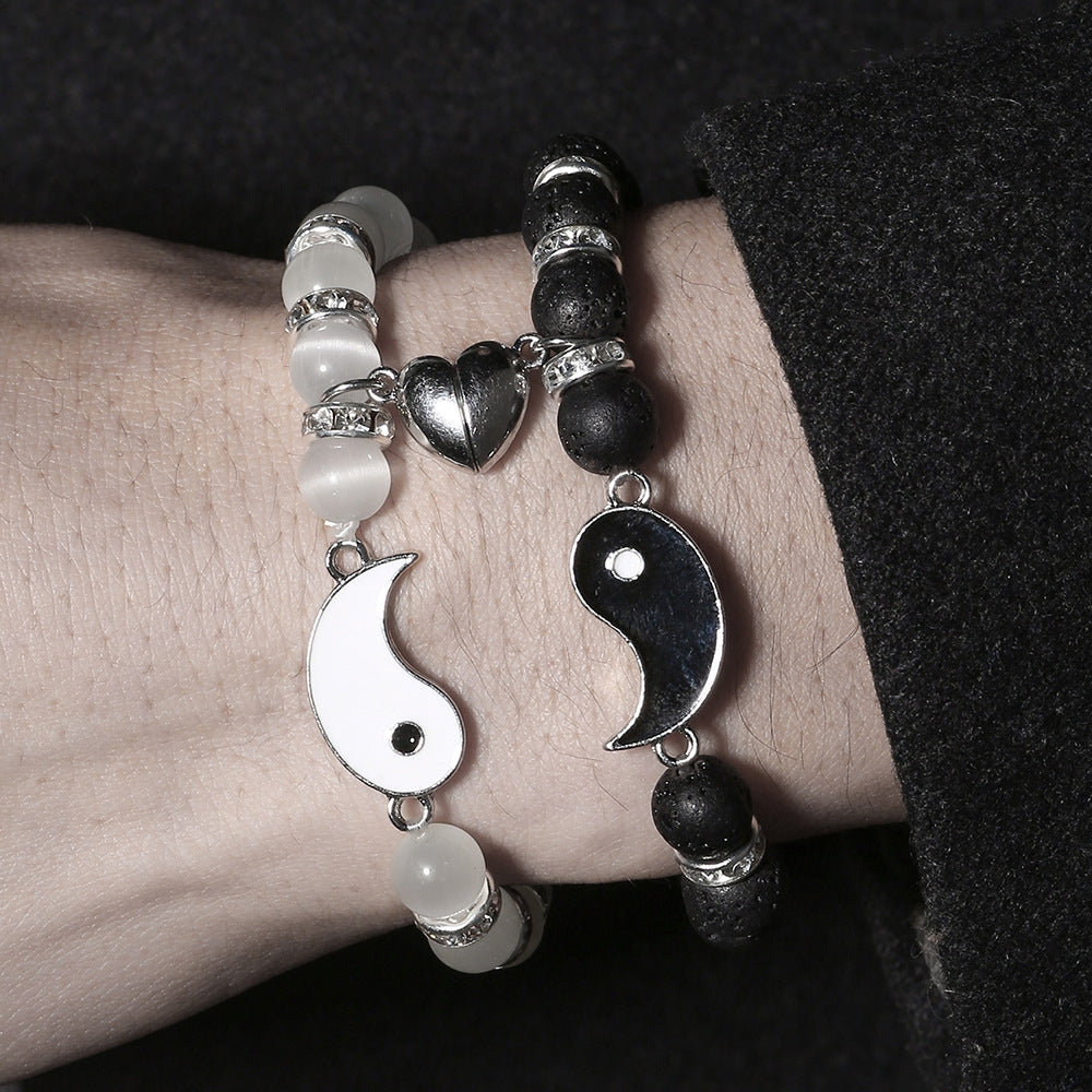 Liebes-Magnetarmband Opal Vulkan Yin Yang Tai Chi Armband
