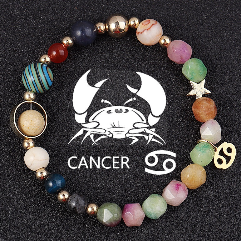 Twelve Constellation Constellation Bracelet Natural Stone Cut Color