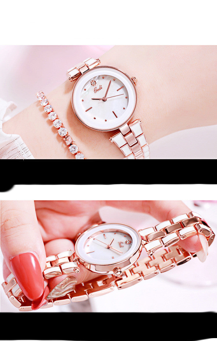 Reloj de mujer estilo coreano, moderno, de cuarzo blanco, para estudiante