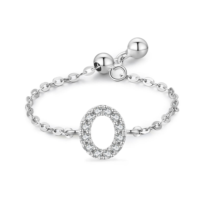 Brief-Kettenring Damen Mode Nische Design Liebe Dünner Ring Schmuck