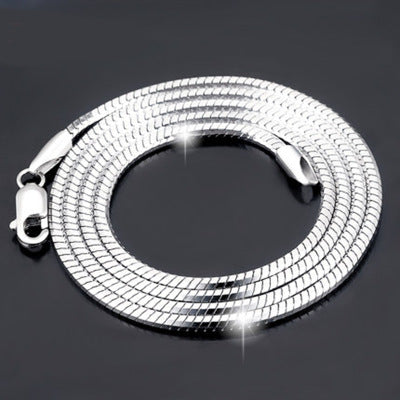 925 Sterling Silber Plattiertes Platin Halskettenglieder Jadoku Männer Schlüsselbein Silberkette Koreanische Mode Halskette für Männer und Frauen Liebhaber von Silber