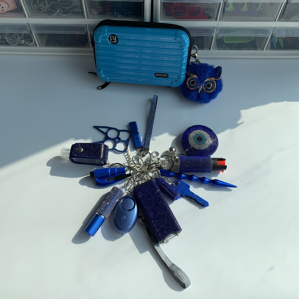 Llavero Rayo Azul Brillante, Set de 15 Llaveros