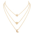 Collar con colgante de aleación de estrella y luna