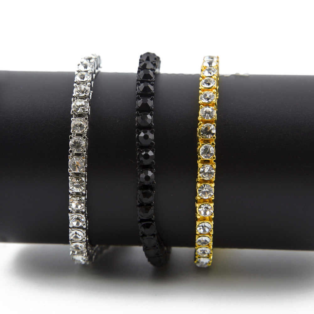 Zinnlegierung Goldfarbenes Iced Armband Herren Hip Hop Kette Street Rock Schmuck