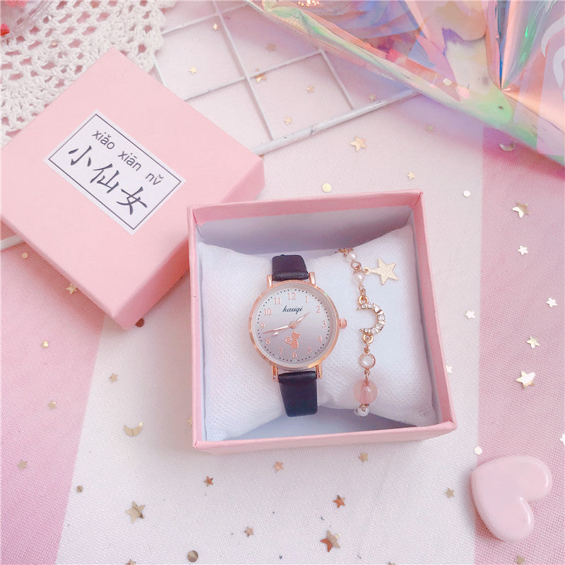 Reloj infantil de temperamento sencillo, estilo universitario, bosque salvaje