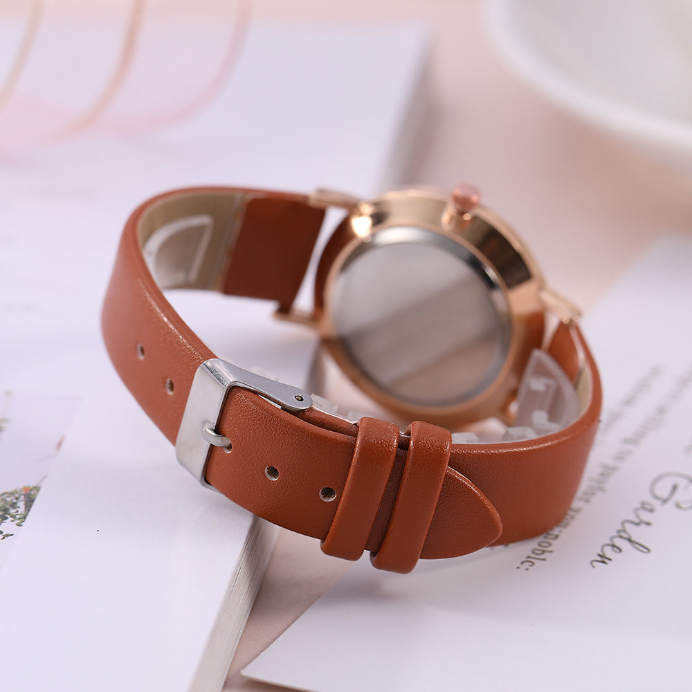 Reloj de cuarzo de cuero