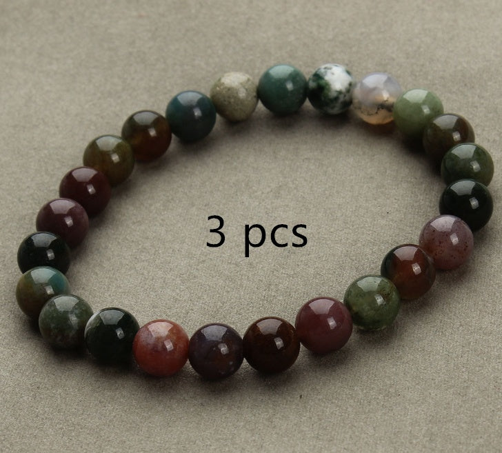 Pulsera de cuentas redondas de piedra arenisca azul aventurina