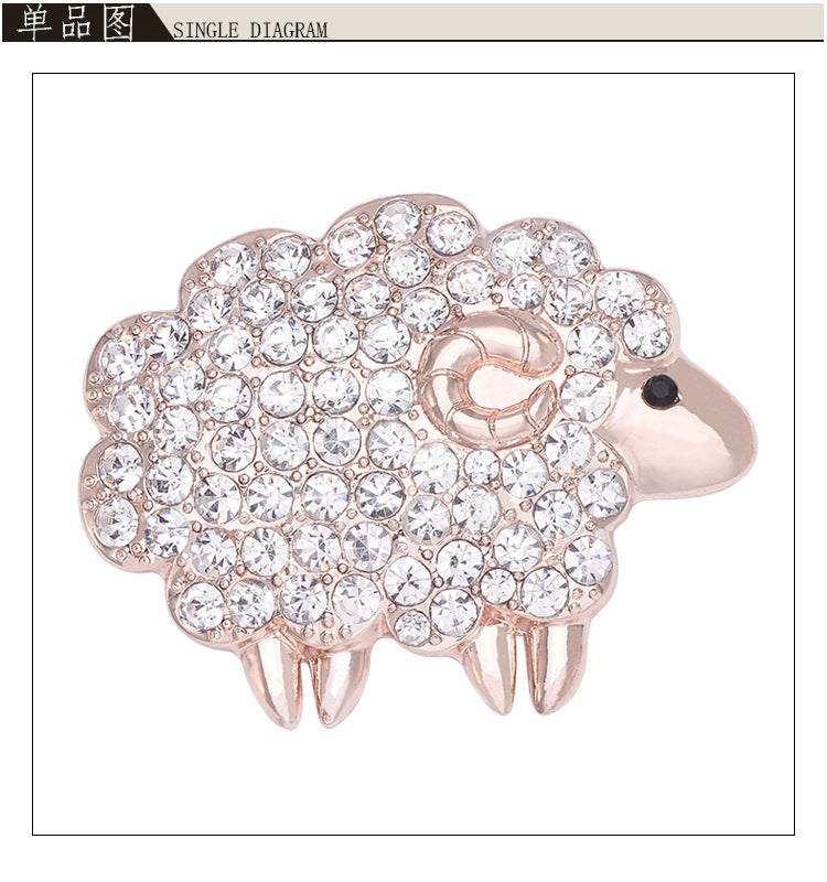 Broche Zodíaco Oveja Broche de diamantes de imitación