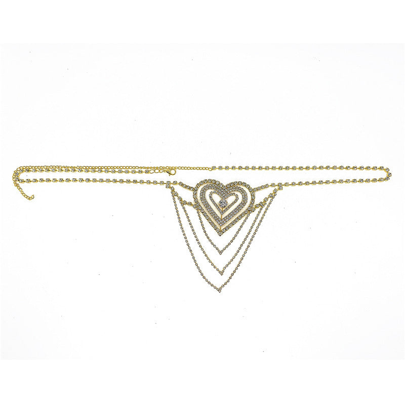Tarjeta de Producto Cadena Corporal de Lencería Sexy con Diamantes de Amor y Pedrería para Mujer