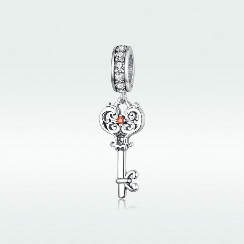 Armband mit Schlüsselanhänger aus Sterlingsilber, schlicht und modisch