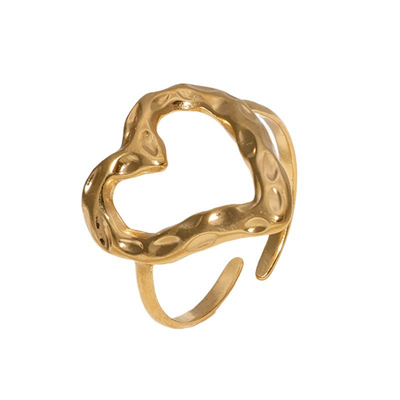 Retro Love Verstellbarer Edelstahlring