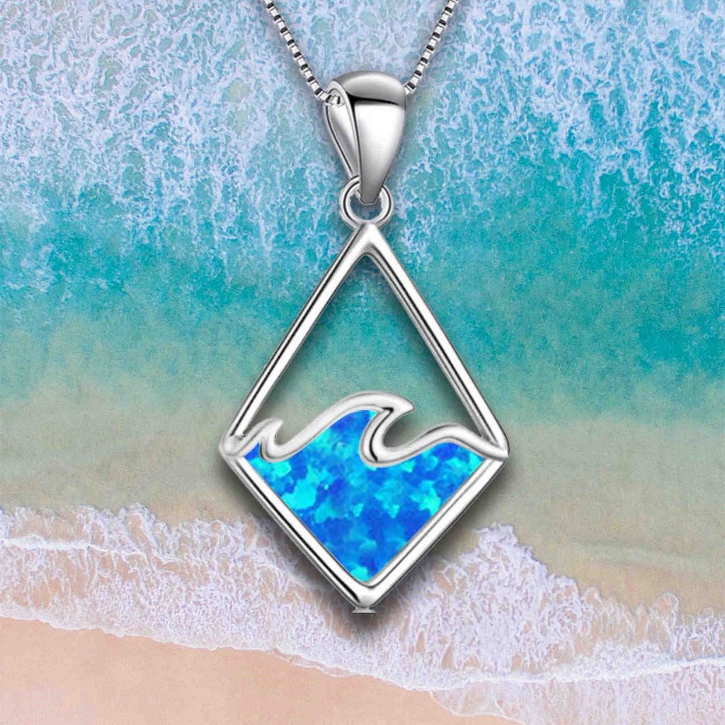Hawaii Strand Blaue Anhänger Pullover Halskette