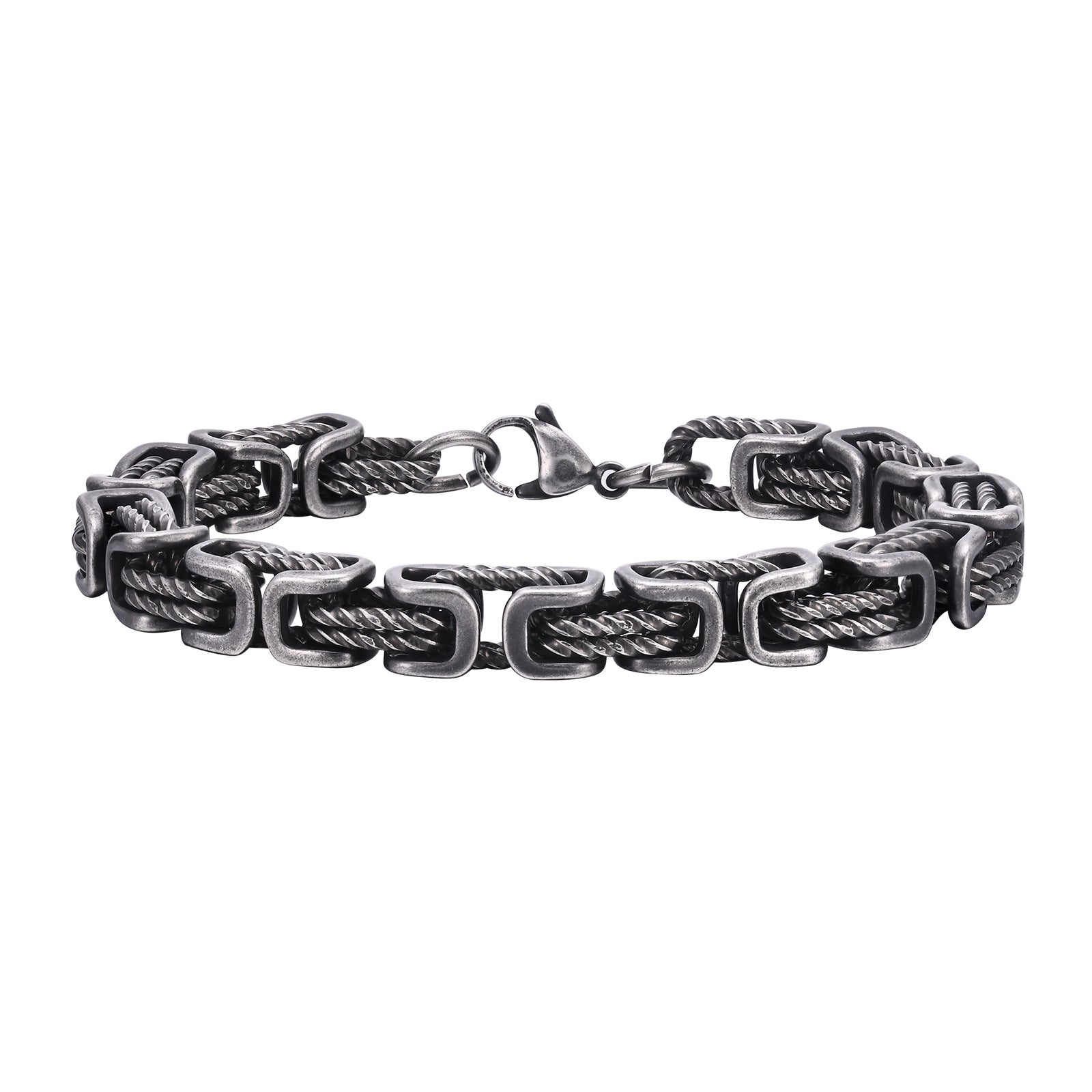 Stainless Steel Twist Handmade Chain Vintage Men Ornament Bracelet