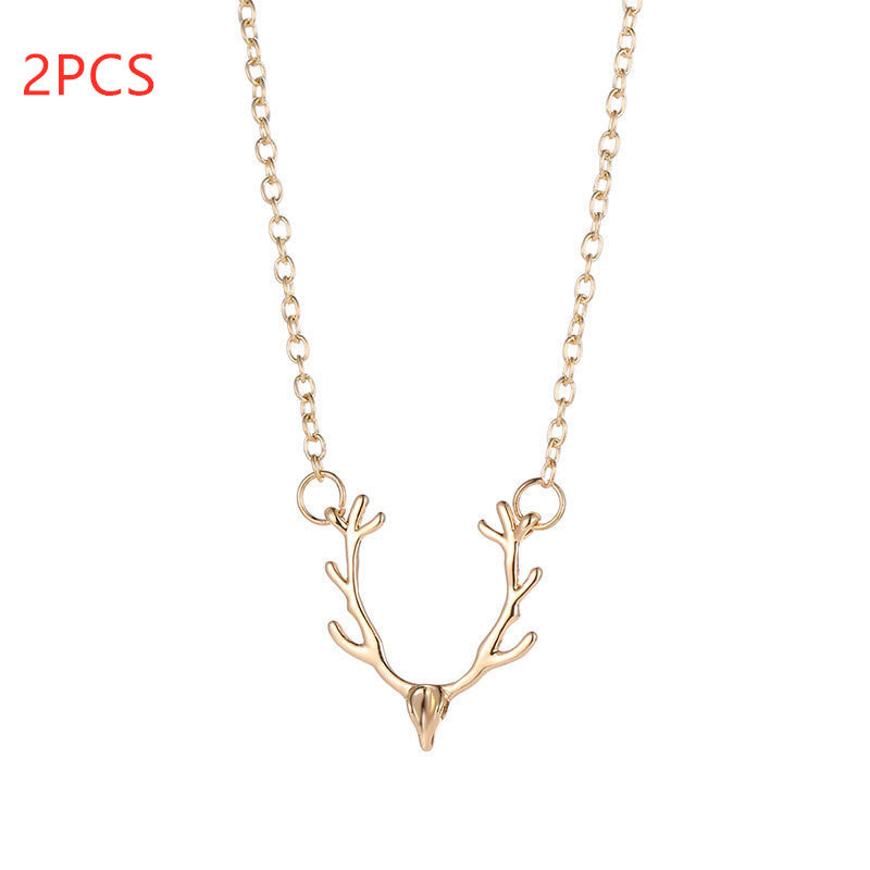 Collar de Alce con Cuernos Pequeños para Navidad