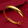 Pulsera de oro chapado en cobre estilo antiguo de oro aluvial grueso push-pull