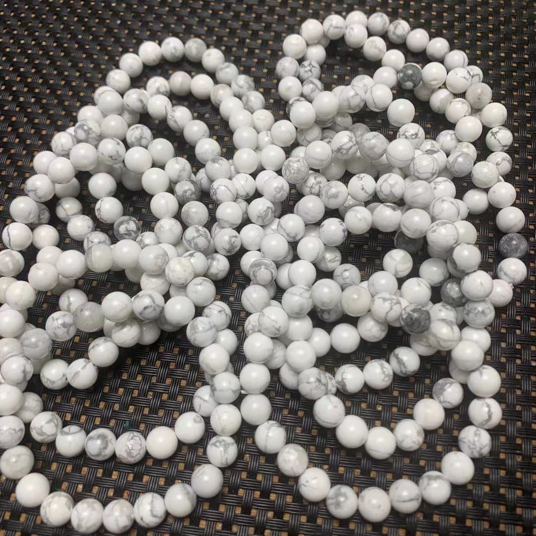 Pulsera de turquesa blanca natural, de una sola vuelta, para mujer, joyería