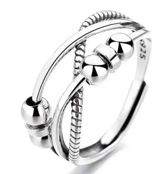Rotierender Ring, doppelagig, verstellbar, Dekompression, Farberhaltung, Stress-Angst-Ring