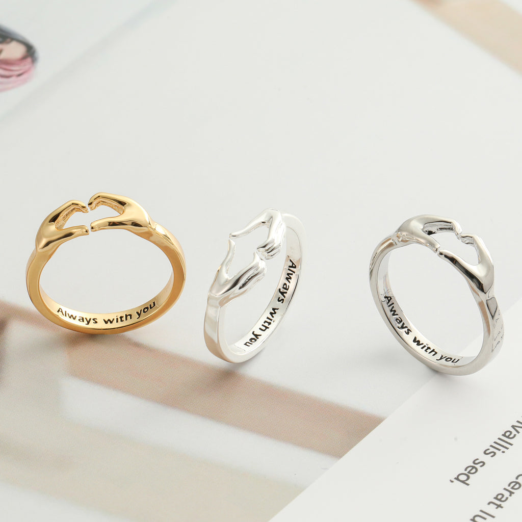 Romantische Hände Herz Ring Paar Partnerringe