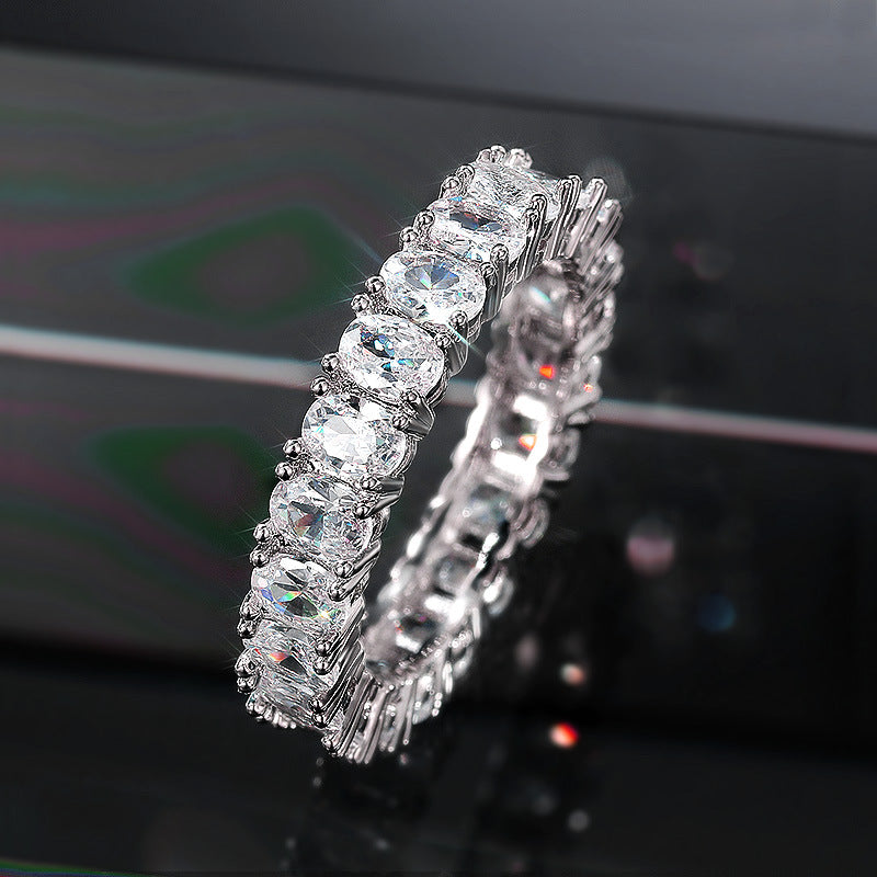 Vollbesetzter Diamantring Schmuck Geburtstagsgeschenk Party-Schmuck