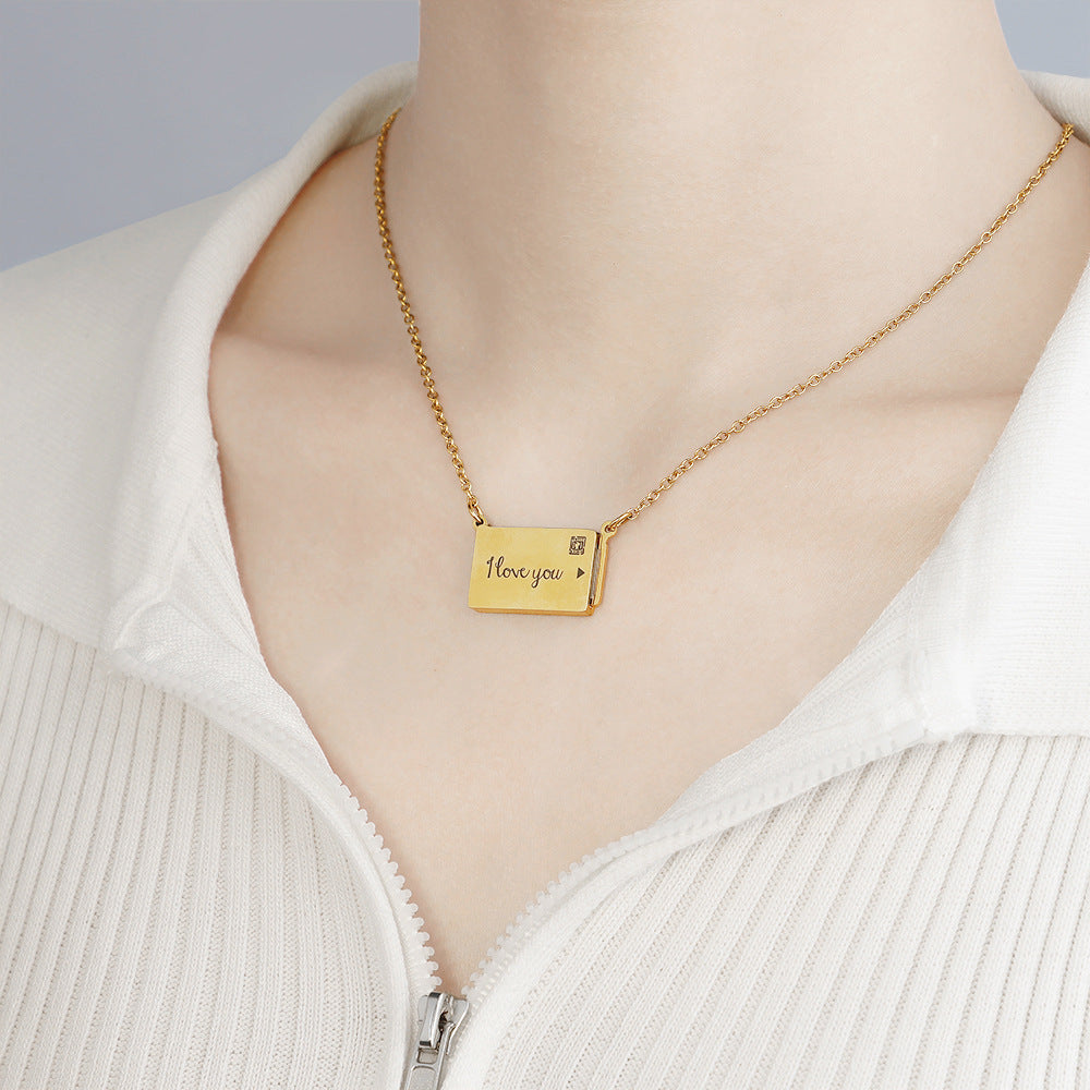 Mode Weihnachtsgeschenk Edelstahl Buchstaben Schlüsselbeinkette