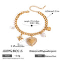 Pulsera de Cadena de Amor Pulsera de Moda de Acero de Titanio con Perlas y Lazo