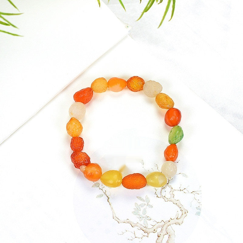 Colorful Agate Rough Stone Bracelet Colorful Raisin