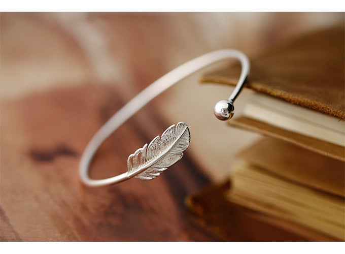 S925 Sterling-Silber Blatt Armband