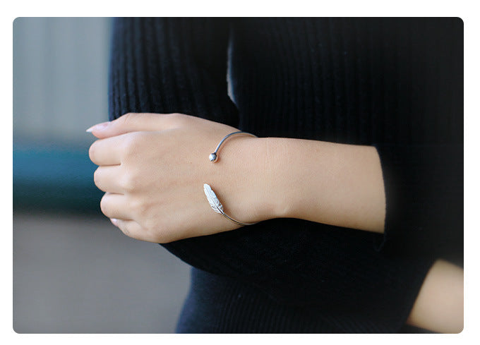 S925 Sterling-Silber Blatt Armband