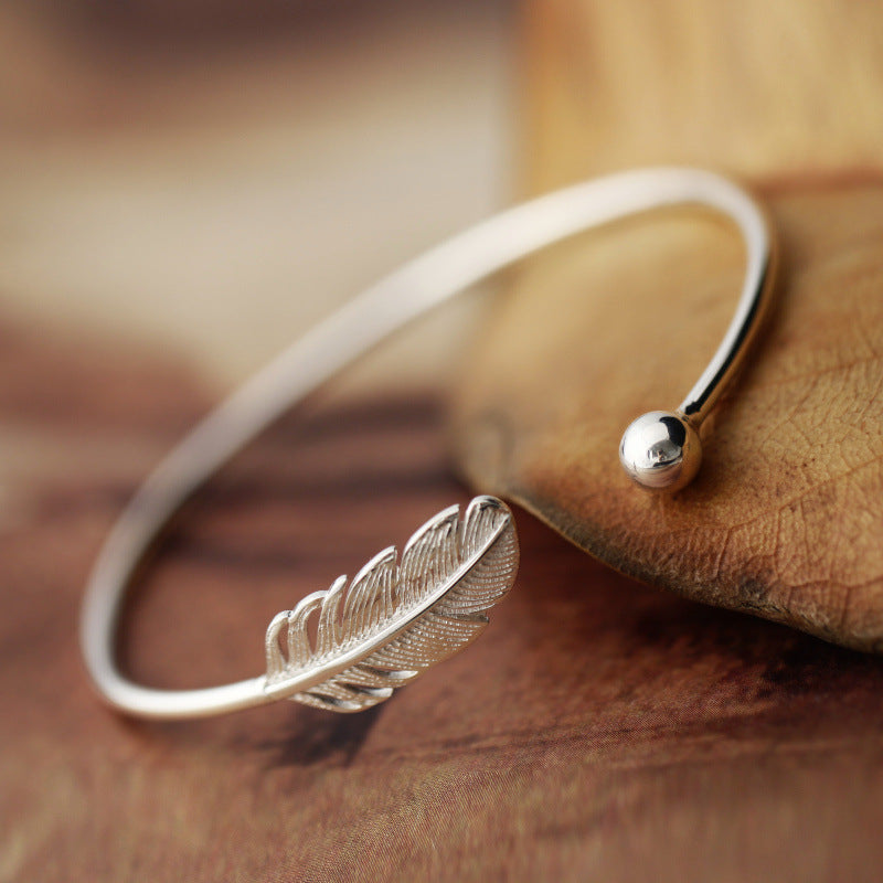 S925 Sterling-Silber Blatt Armband