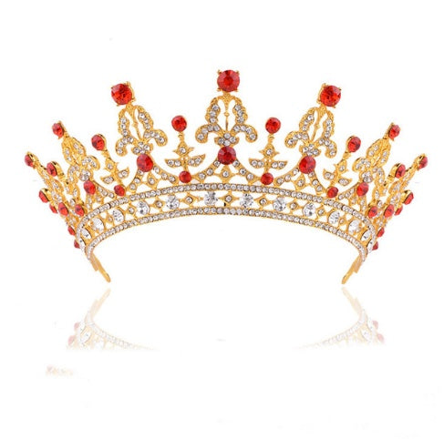 Neue Mode Barock Luxus Kristall AB Brautkrone Tiara Hellgoldene Tiara Diademe für Frauen Braut Haar Hochzeit Accessoires