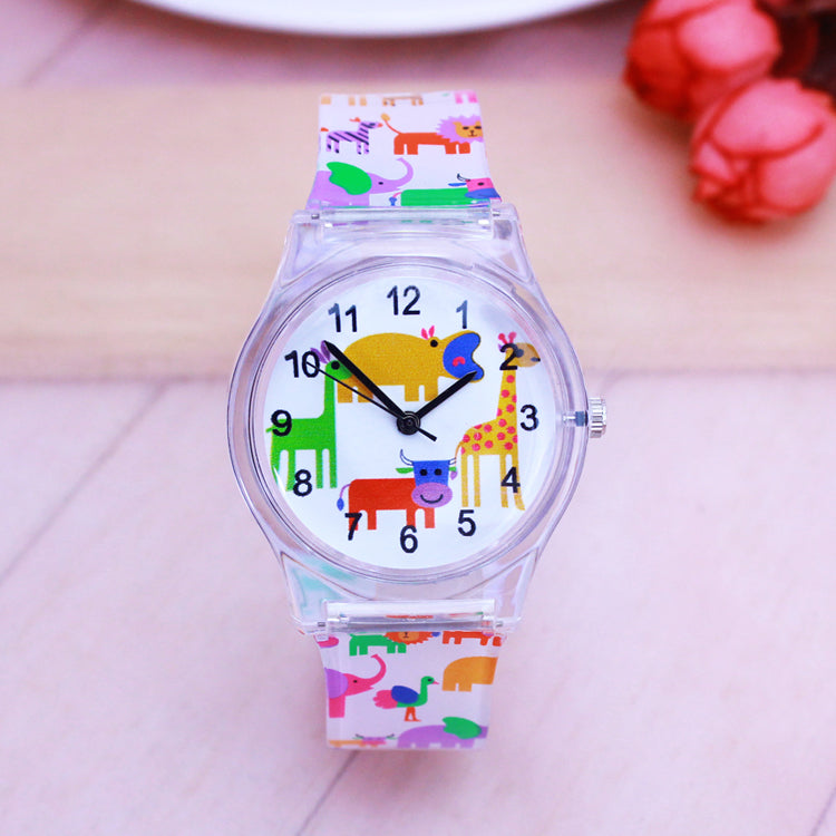 Jungen und Mädchen Kinder Gelee Transparente Uhr