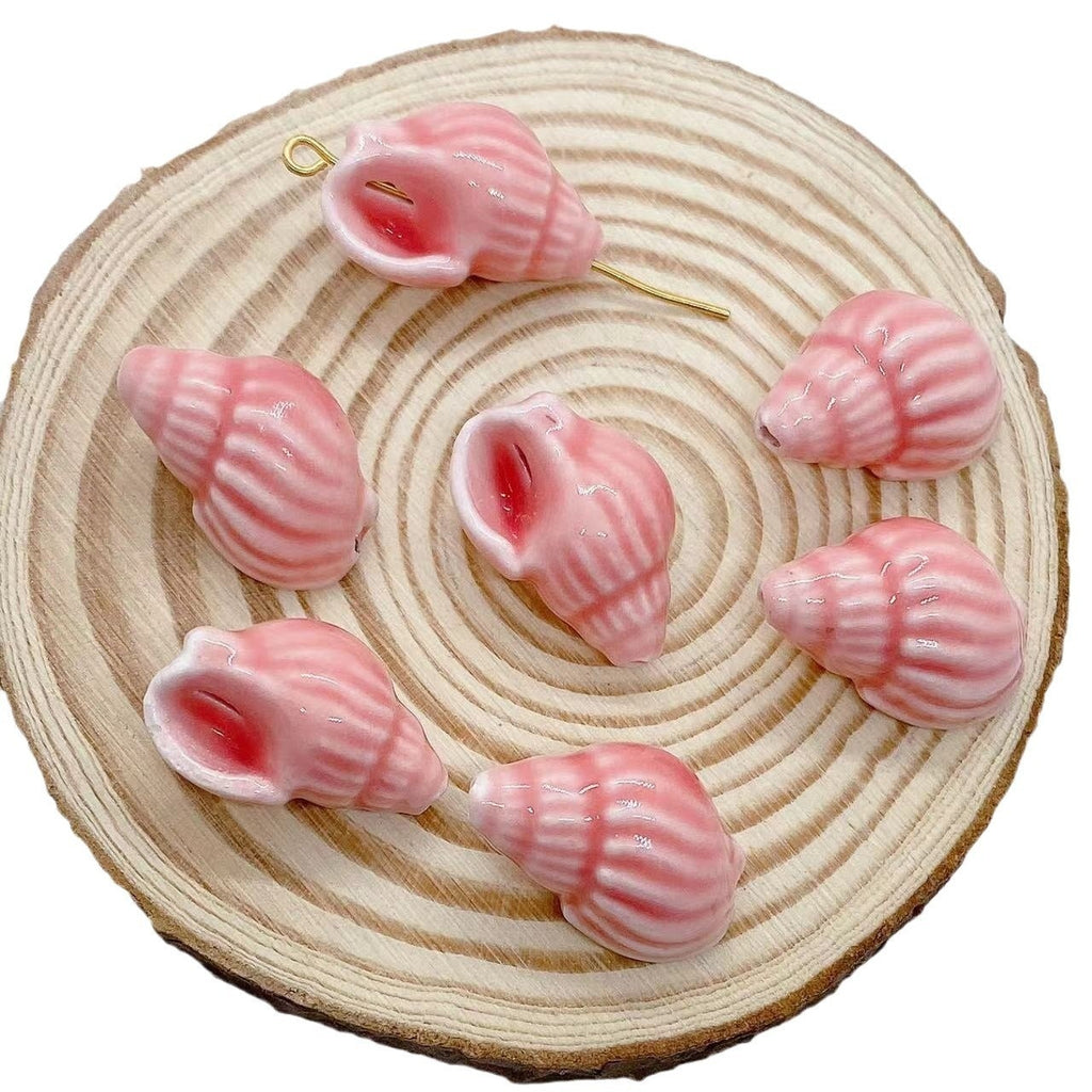Conch Ceramic Beads Loose Beads Snails Silk Beads Handmade Diy Ornament