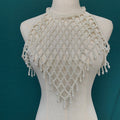 Handgestrickte Kleidung Schmuck Shooting Perlen-Schal