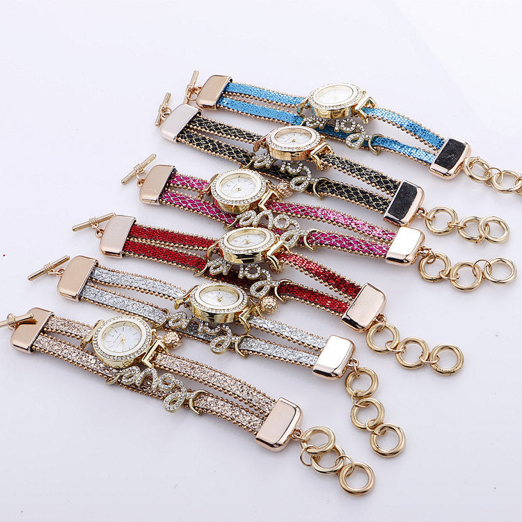 Reloj de pulsera con lentejuelas