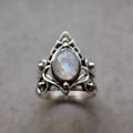 Kristallringe für Damen, böhmisch, antik, indisch, Mondstein, Edelschmuck, Mädchen