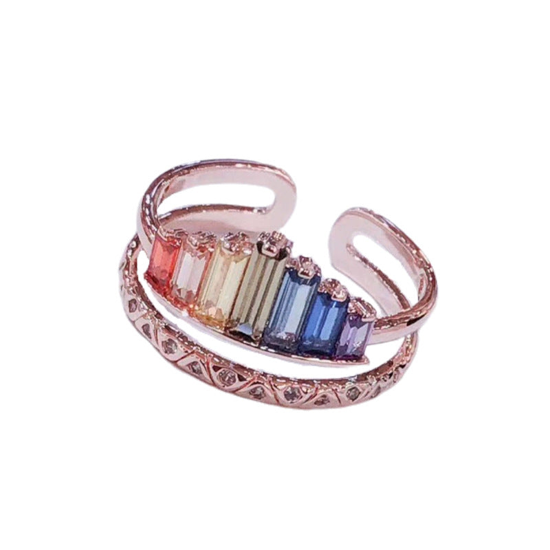 Mode Regenbogen Micro Diamantring