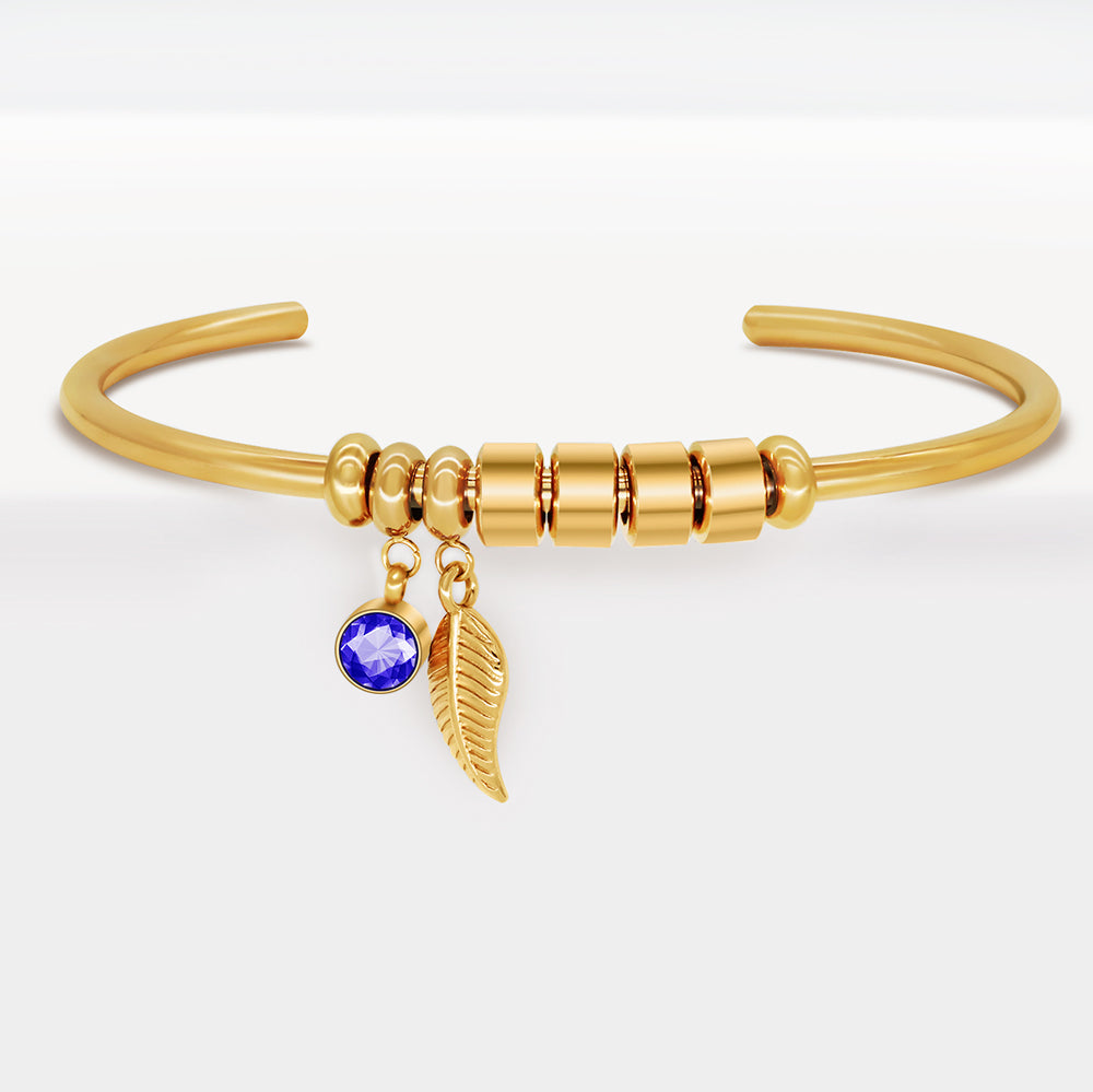 Pulsera de acero inoxidable con letras de cuentas Diy