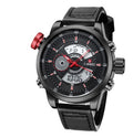 Trendige lässige Doppel-Herrenuhr, wasserdicht, hochwertiges Armband, elektronische Quarzuhr