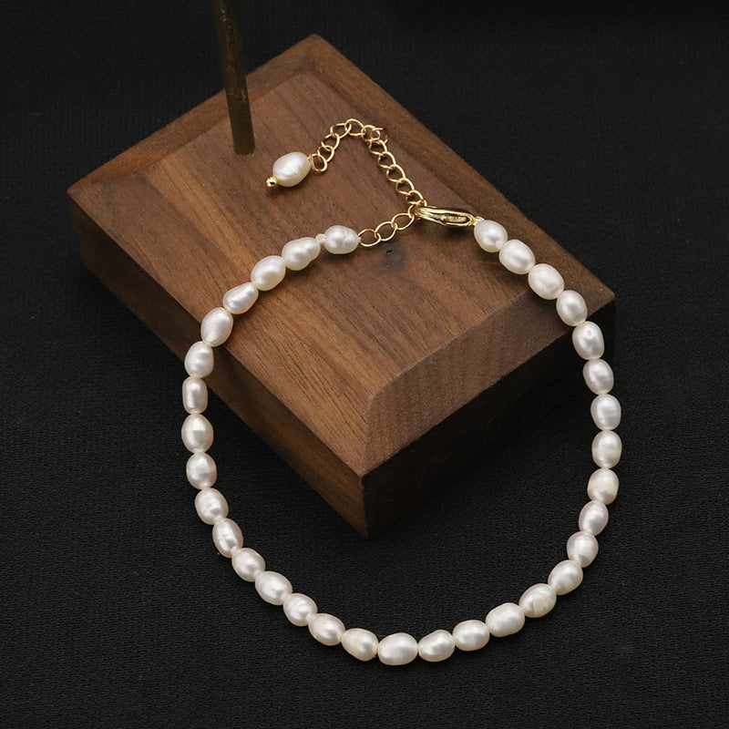 Pulsera de Perlas Naturales Retro para Mujer