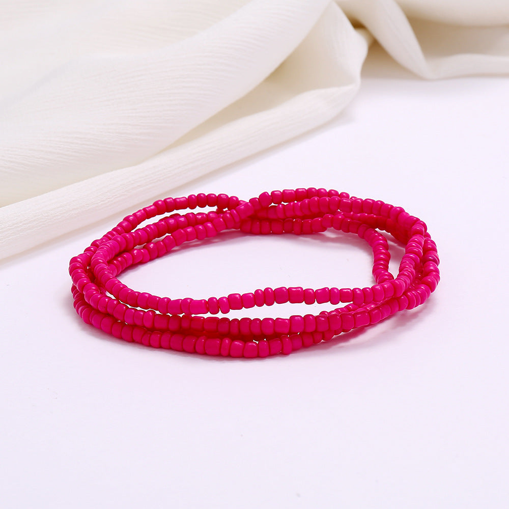 Women's Colorful Beaded Elastic Waist Chain