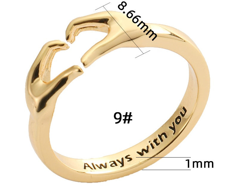 Romantische Hände Herz Ring Paar Partnerringe