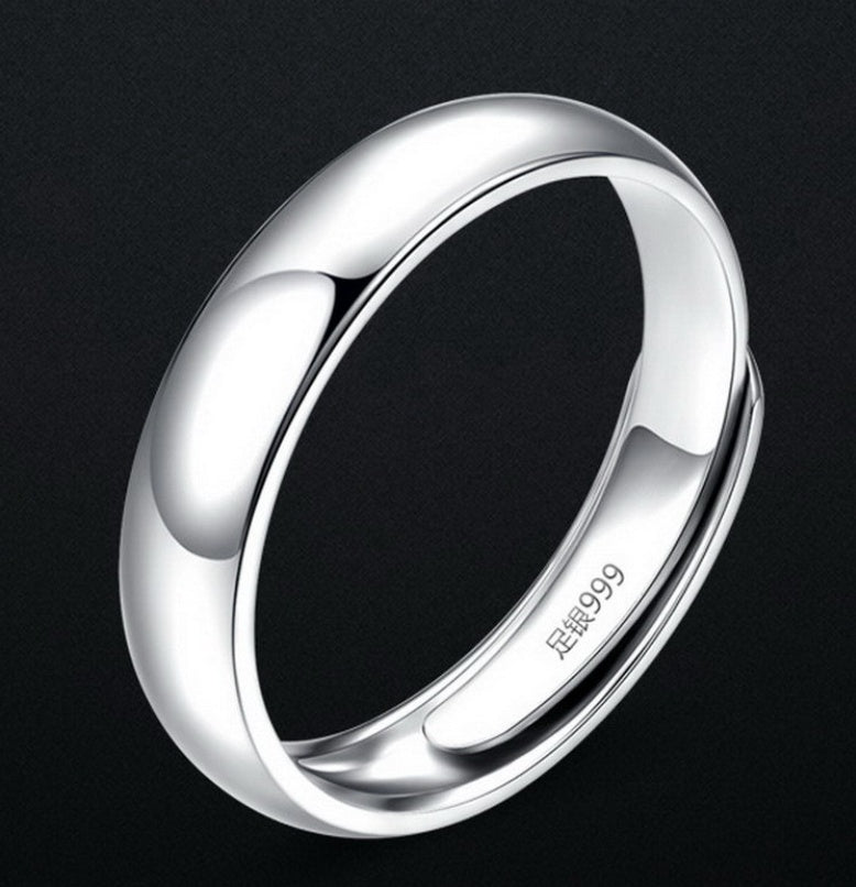 Anillo de plata simple y brillante para hombre